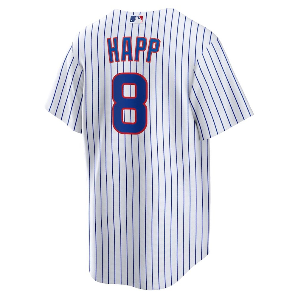 Men's Chicago Cubs #8 Ian Happ White Home Replica Jersey Men's Chicago Cubs #8 Ian Happ White Home Replica Jersey