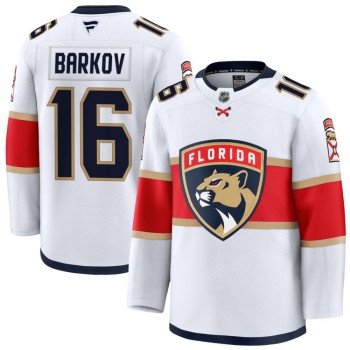 Men's Florida Panthers #16 Aleksander Barkov White Premium Jersey