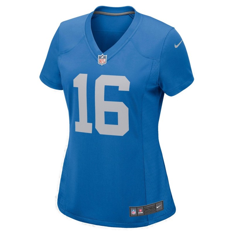 Women's Detroit Lions #16 Jared Goff Blue Game Player Jersey Women's Detroit Lions #16 Jared Goff Blue Game Player Jersey