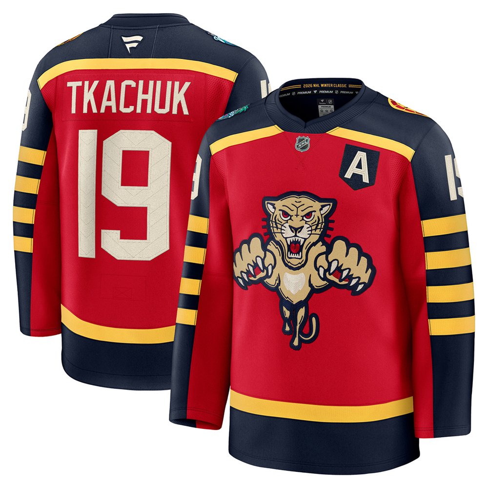 Men's Florida Panthers #19 Matthew Tkachuk Red NHL 2026 Winter Classic Premium Jersey