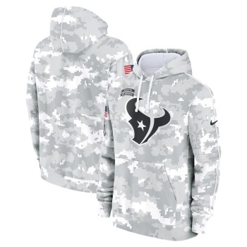 Youth Houston Texans White/Gray 2024 Salute To Service Pullover Hoodie Youth Houston Texans White/Gray 2024 Salute To Service Pullover Hoodie