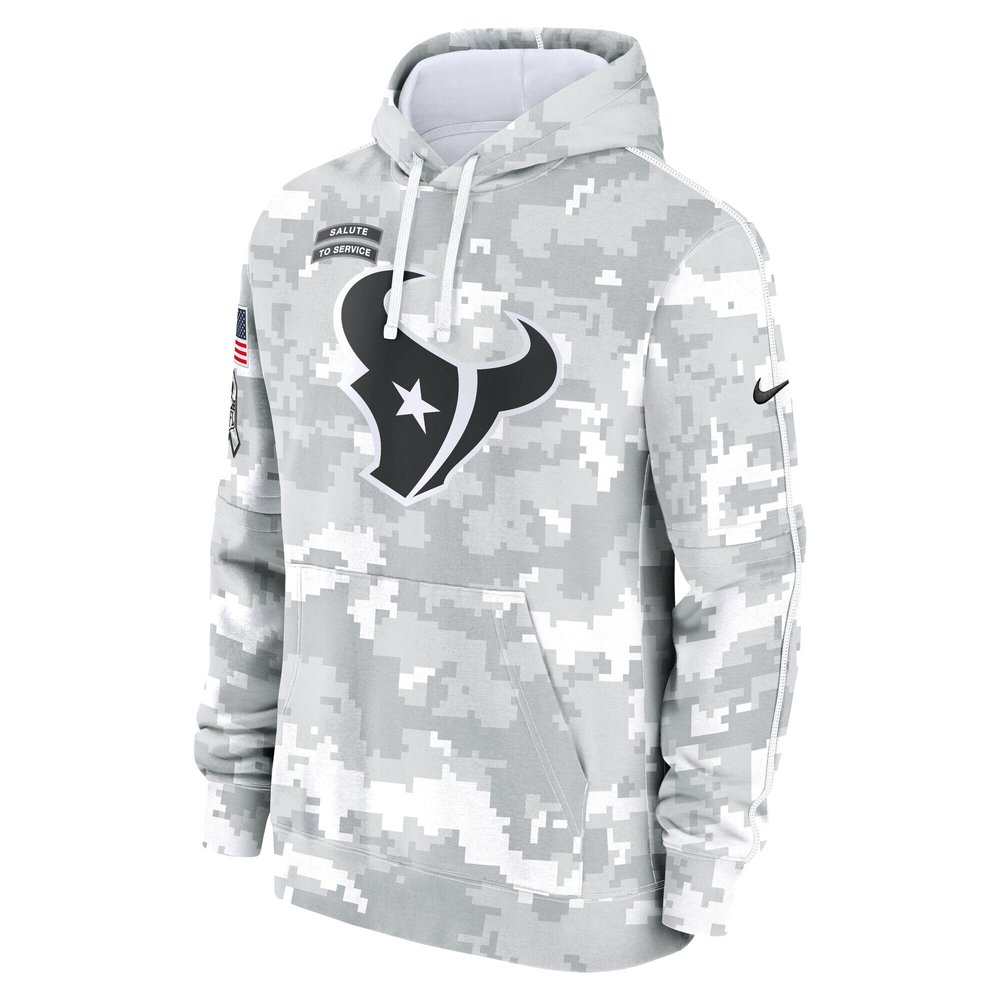 Youth Houston Texans White/Gray 2024 Salute To Service Pullover Hoodie Youth Houston Texans White/Gray 2024 Salute To Service Pullover Hoodie