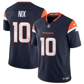 Men's Denver Broncos #10 Bo Nix Navy 2024 Draft F.U.S.E. Alternate Vapor Limited Stitched Football Jersey Men's Denver Broncos #10 Bo Nix Navy 2024 Draft F.U.S.E. Alternate Vapor Limited Stitched Football Jersey