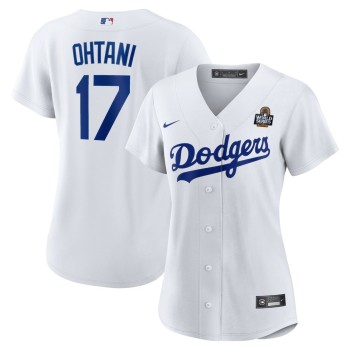 Women's Los Angeles Dodgers #17 Shohei Ohtani White 2024 World Series Home Home Replica Jersey Women's Los Angeles Dodgers #17 Shohei Ohtani White 2024 World Series Home Home Replica Jersey