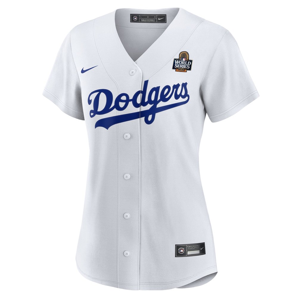 Women's Los Angeles Dodgers #17 Shohei Ohtani White 2024 World Series Home Home Replica Jersey