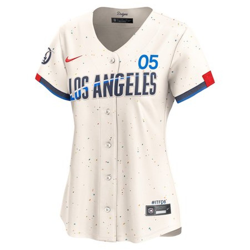Women's Los Angeles Dodgers #05 Freddie Freeman Cream 2024 City Connect Limited Player Jersey