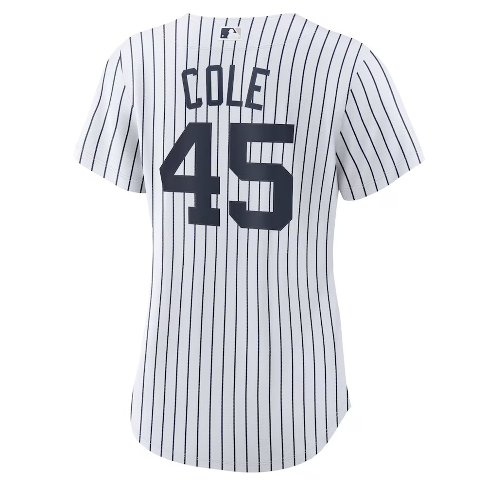 Women's New York Yankees #45 Gerrit Cole White Home Replica Player Jersey