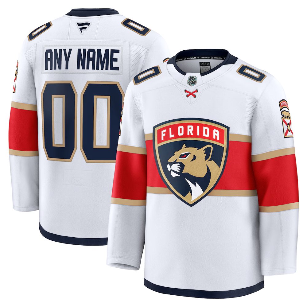 Men's Florida Panthers White Home Premium Custom Jersey