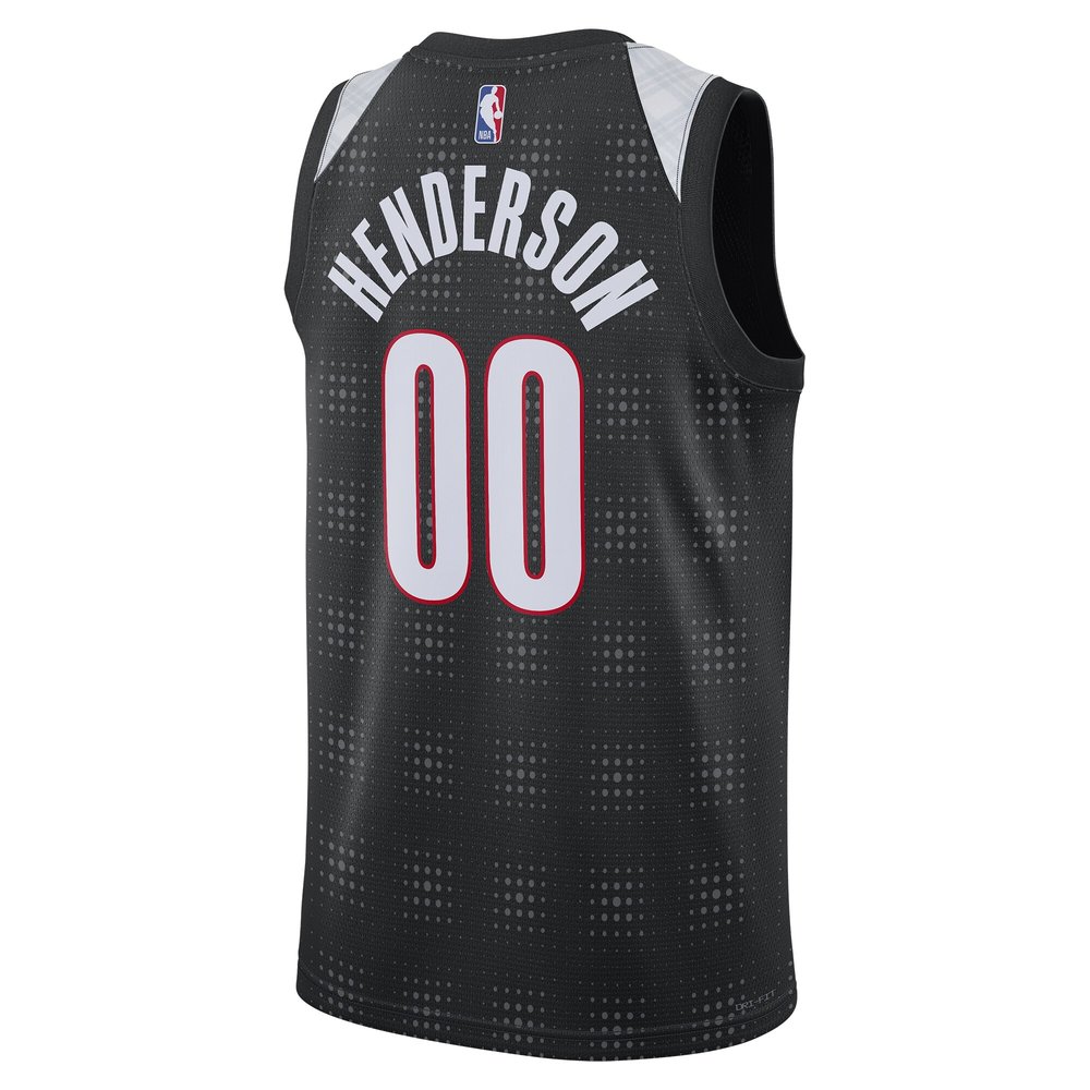 Unisex Portland Trail Blazers Scoot Henderson Black 2024/25 Swingman Player Jersey - City Edition Unisex Portland Trail Blazers Scoot Henderson Black 2024/25 Swingman Player Jersey - City Edition