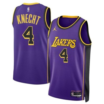 Men's Los Angeles Lakers #4 Dalton Knecht Purple 2024 Draft Statement Edition Stitched Basketball Jersey Men's Los Angeles Lakers #4 Dalton Knecht Purple 2024 Draft Statement Edition Stitched Basketball Jersey