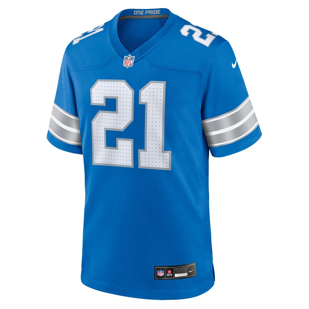 Men's Detroit Lions Amik Robertson  Blue Game Jersey Men's Detroit Lions Amik Robertson  Blue Game Jersey