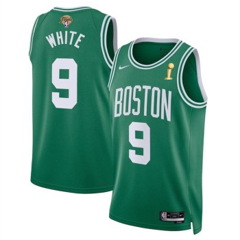 Men's Boston Celtics #9 Derrick White Kelly Green 2024 Finals Champions Icon Edition Stitched Basketball Jersey Men's Boston Celtics #9 Derrick White Kelly Green 2024 Finals Champions Icon Edition Stitched Basketball Jersey