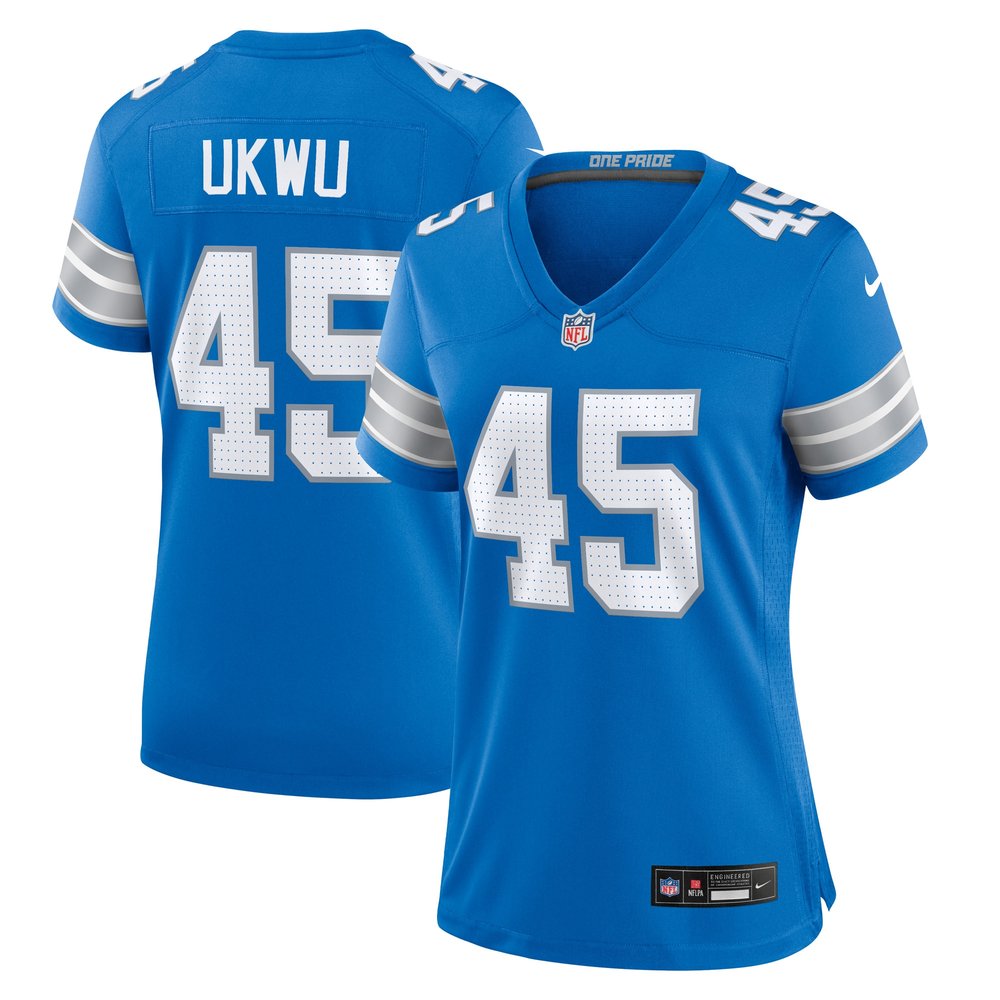 Women's Detroit Lions Isaac Ukwu  Blue Game Jersey