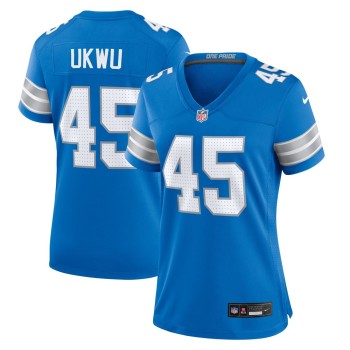 Women's Detroit Lions Isaac Ukwu  Blue Game Jersey Women's Detroit Lions Isaac Ukwu  Blue Game Jersey