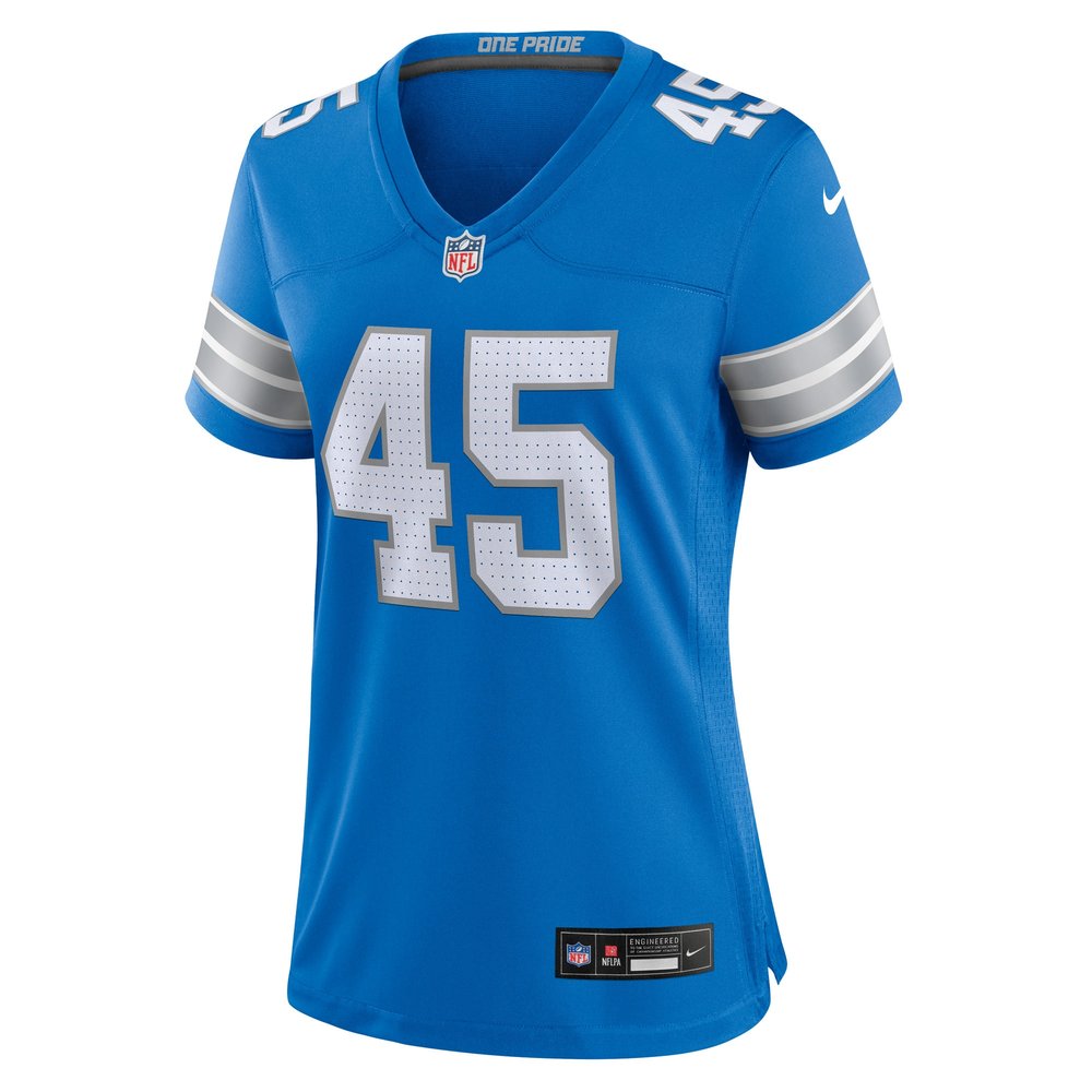 Women's Detroit Lions Isaac Ukwu  Blue Game Jersey Women's Detroit Lions Isaac Ukwu  Blue Game Jersey