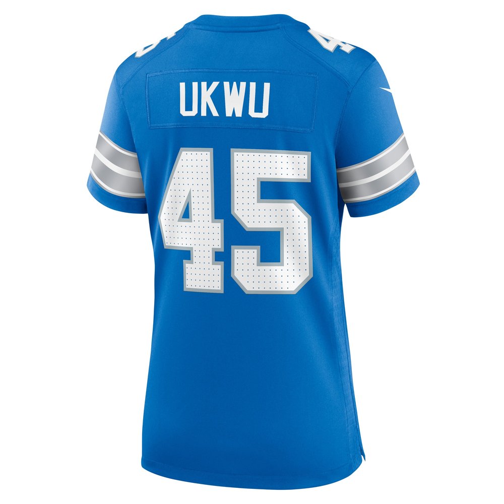 Women's Detroit Lions Isaac Ukwu  Blue Game Jersey Women's Detroit Lions Isaac Ukwu  Blue Game Jersey