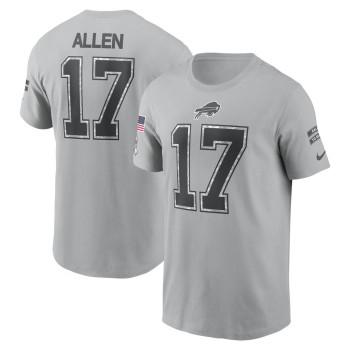 Men's Buffalo Bills Josh Allen Gray 2024 Salute To Service Name & Number T-Shirt Men's Buffalo Bills Josh Allen Gray 2024 Salute To Service Name & Number T-Shirt