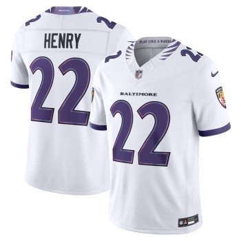 Men's Baltimore Ravens #22 Derrick Henry White Vapor F.U.S.E. Sewn Down Limited Jersey Men's Baltimore Ravens #22 Derrick Henry White Vapor F.U.S.E. Sewn Down Limited Jersey