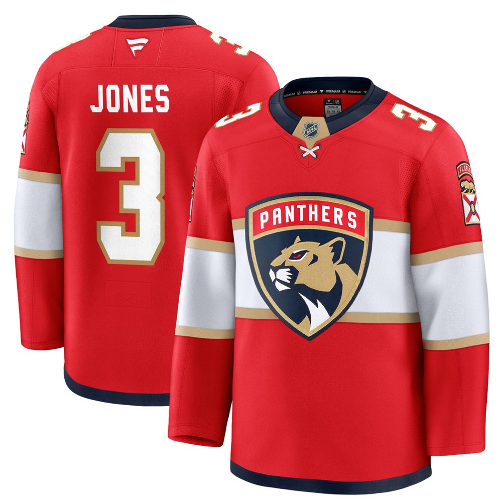 Men's Florida Panthers #3 Seth Jones Red Premium Authentic Home Jersey Men's Florida Panthers #3 Seth Jones Red Premium Authentic Home Jersey