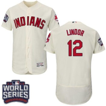 indians #12 Francisco Lindor Cream Flexbase Authentic Collection 2016 World Series Bound Stitched MLB Jersey indians #12 Francisco Lindor Cream Flexbase Authentic Collection 2016 World Series Bound Stitched MLB Jersey
