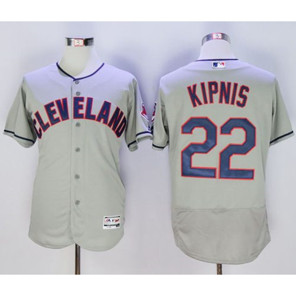 indians #22 Jason Kipnis Grey Flexbase Authentic Collection Stitched MLB Jersey