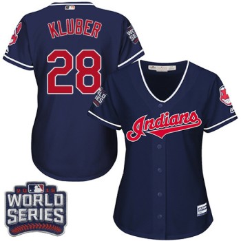 indians #28 Corey Kluber Navy Blue 2016 World Series Bound Women's Alternate Stitched MLB Jersey indians #28 Corey Kluber Navy Blue 2016 World Series Bound Women's Alternate Stitched MLB Jersey