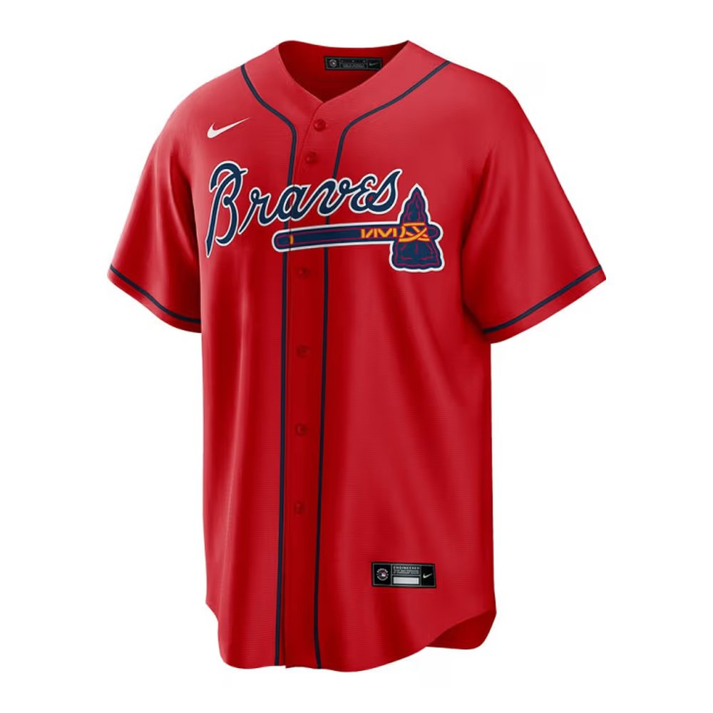 Men's Atlanta Braves #27 Austin Riley Red Home Replica Player Jersey Men's Atlanta Braves #27 Austin Riley Red Home Replica Player Jersey