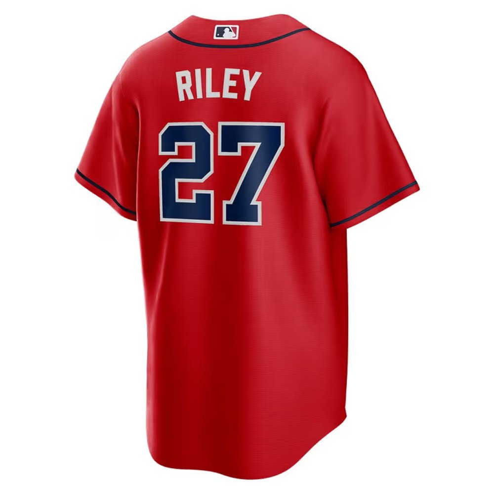 Men's Atlanta Braves #27 Austin Riley Red Home Replica Player Jersey Men's Atlanta Braves #27 Austin Riley Red Home Replica Player Jersey