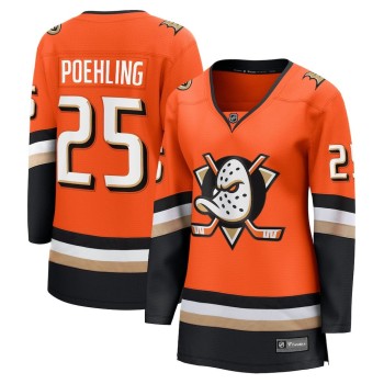 Women's Anaheim Ducks #25 Ryan Poehling Orange Home Player Jersey Women's Anaheim Ducks #25 Ryan Poehling Orange Home Player Jersey