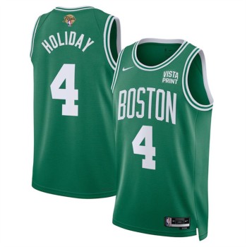 Men's Boston Celtics #4 Jrue Holiday Kelly Green 2024 Finals Icon Edition Stitched Basketball Jersey Men's Boston Celtics #4 Jrue Holiday Kelly Green 2024 Finals Icon Edition Stitched Basketball Jersey