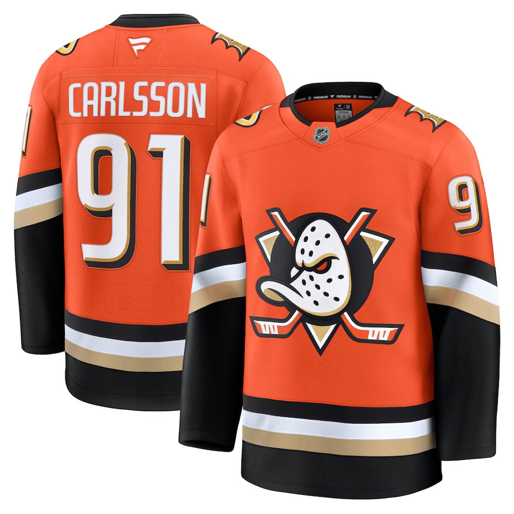 Youth Anaheim Ducks #91 Leo Carlsson Orange Home Jersey Youth Anaheim Ducks #91 Leo Carlsson Orange Home Jersey
