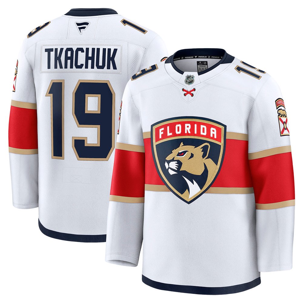 Men's Florida Panthers #19 Matthew Tkachuk White Premium Jersey