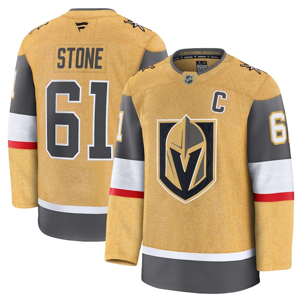 Men's Vegas Golden Knights #61 Mark Stone Gold Home Premium Jersey