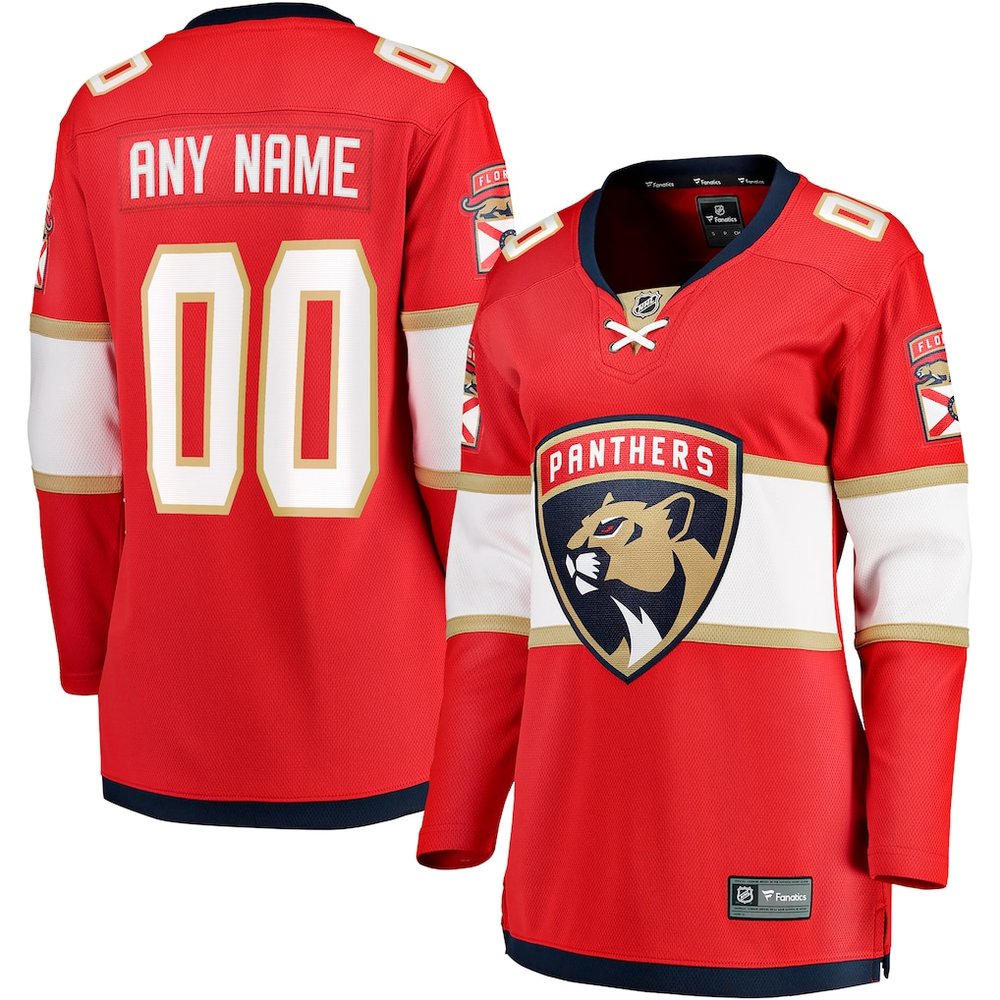 Women's Florida Panthers Red Home Custom Jersey Women's Florida Panthers Red Home Custom Jersey