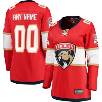Women's Florida Panthers Red Home Custom Jersey Women's Florida Panthers Red Home Custom Jersey