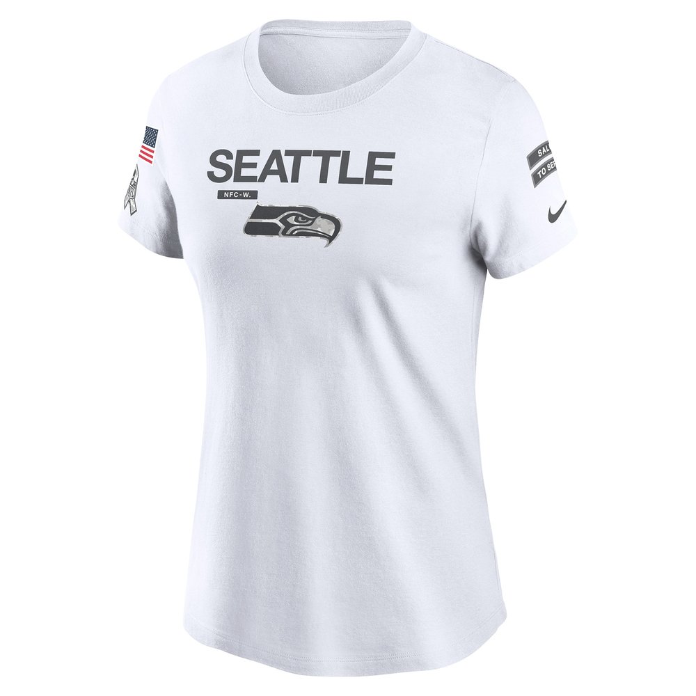 Women's Seattle Seahawks  White 2024 Salute To Service Legend Performance T-Shirt