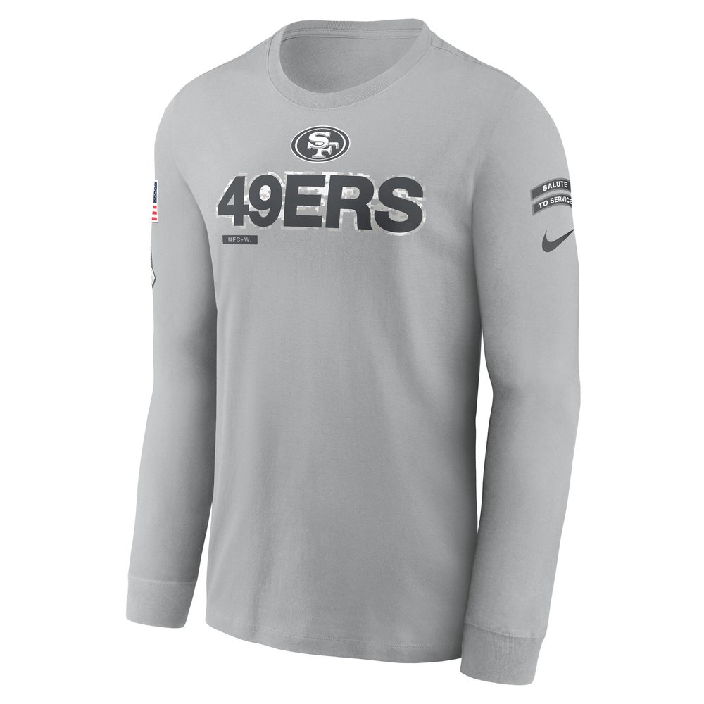 Men's San Francisco 49ers Gray 2024 Salute To Service Long Sleeve T-Shirt