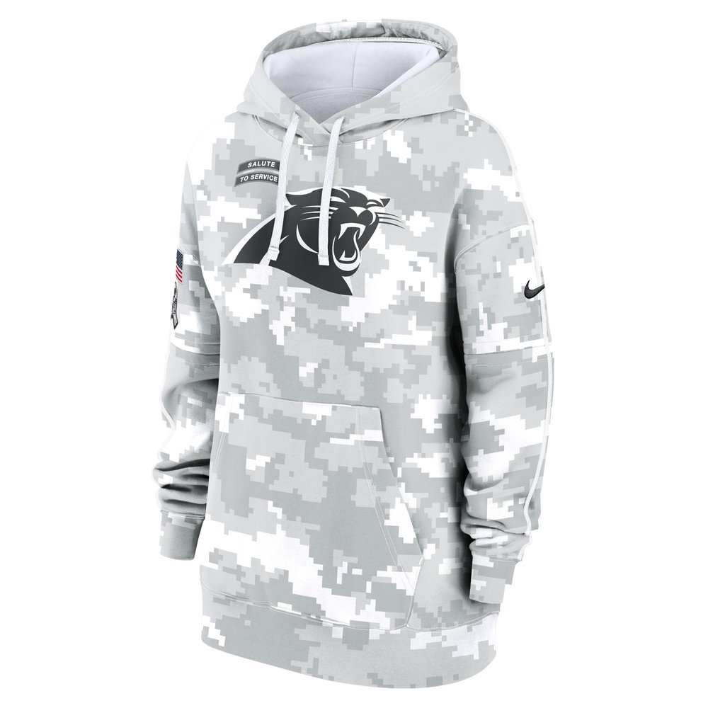 Women's Carolina Panthers Arctic Camo 2024 Salute To Service Club Fleece Pullover Hoodie Women's Carolina Panthers Arctic Camo 2024 Salute To Service Club Fleece Pullover Hoodie