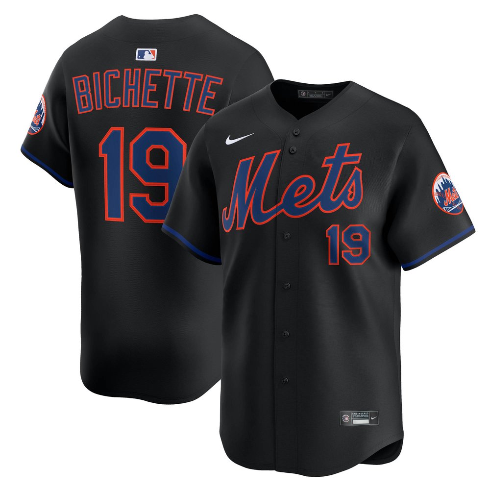Men's New York Mets #19 Bo Bichette Nike Black Alternate Limited Jersey