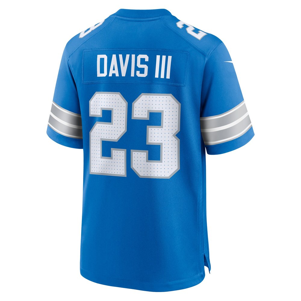 Men's Detroit Lions Carlton Davis III  Blue Game Jersey Men's Detroit Lions Carlton Davis III  Blue Game Jersey