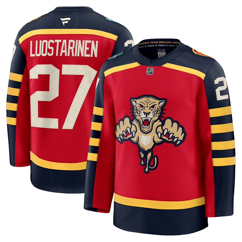 Men's Florida Panthers #27 Eetu Luostarinen Red NHL 2026 Winter Classic Premium Jersey