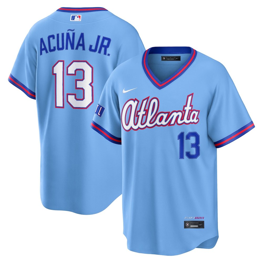 Men's Atlanta Braves #13 Ronald Acuna Jr. Powder Blue 2026 City Connect Stitched Jersey