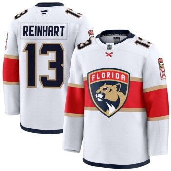 Men's Florida Panthers #13 Sam Reinhart White Premium Jersey Men's Florida Panthers #13 Sam Reinhart White Premium Jersey