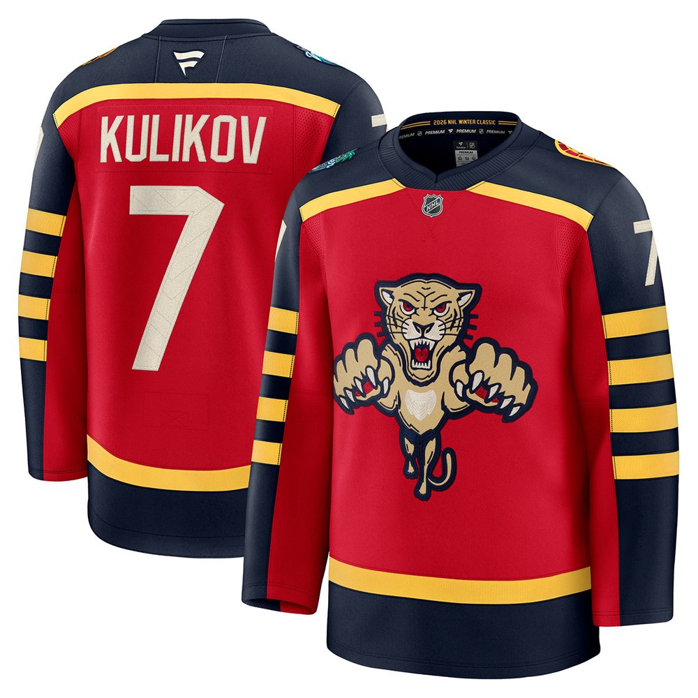 Men's Florida Panthers #7 Dmitry Kulikov Red NHL 2026 Winter Classic Premium Jersey