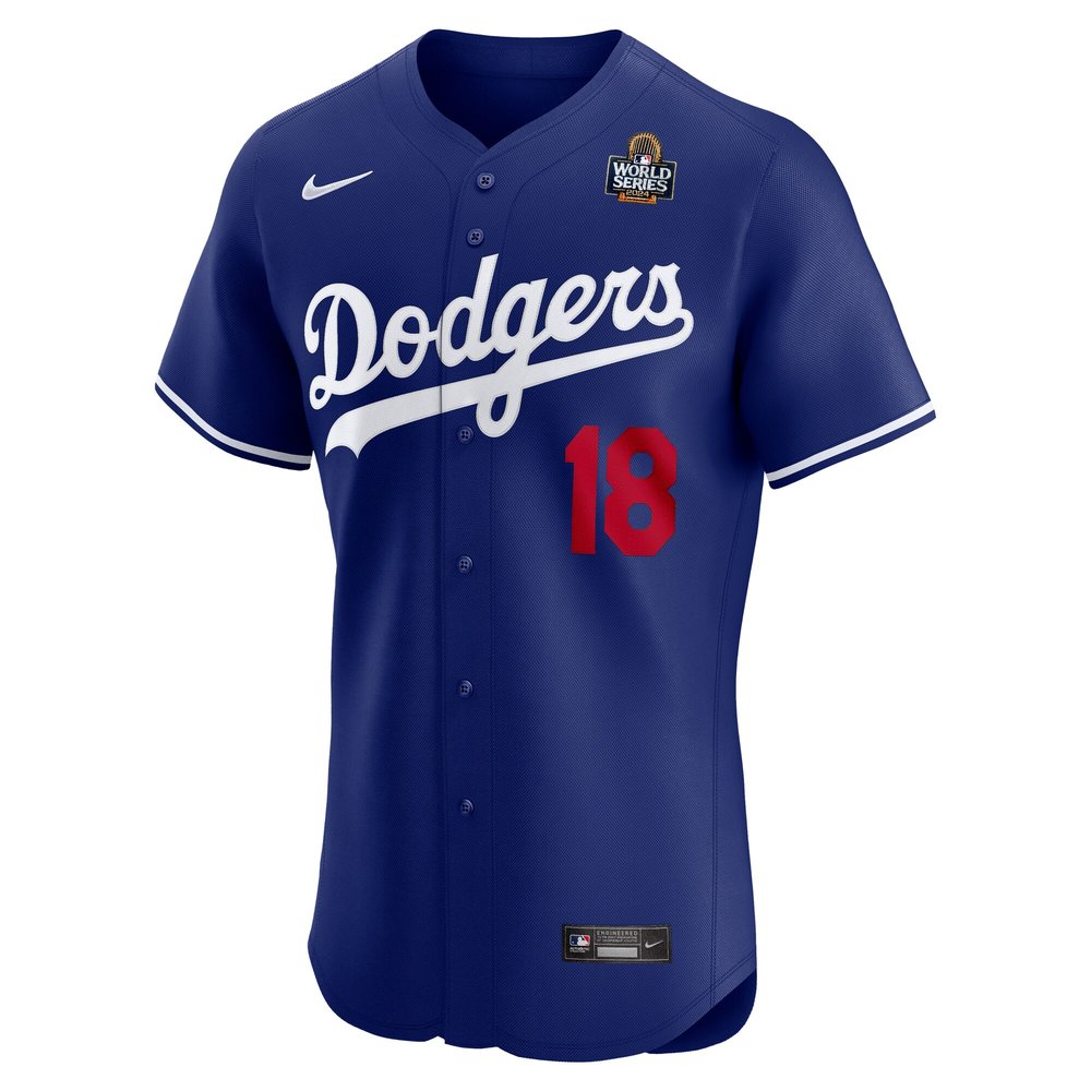 Men's Los Angeles Dodgers #18 Yoshinobu Yamamoto Royal 2024 World Series Alternate Elite Player Jersey Men's Los Angeles Dodgers #18 Yoshinobu Yamamoto Royal 2024 World Series Alternate Elite Player Jersey