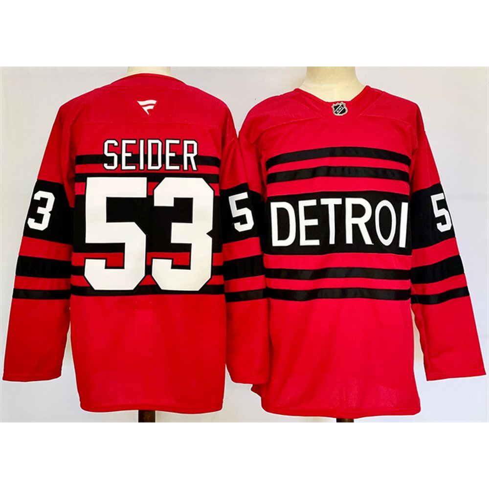 Youth Detroit Red Wings #53 Moritz Seider Red 2024-25 Reverse Retro Stitched Jersey Youth Detroit Red Wings #53 Moritz Seider Red 2024-25 Reverse Retro Stitched Jersey
