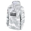 Youth Cleveland Browns Nike White/Gray 2024 Salute To Service Pullover Hoodie