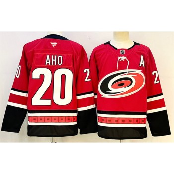 Youth Carolina Hurricanes #20 Sebastian Aho Red 2024-25 With A Patch Home Stitched Hockey Jersey Youth Carolina Hurricanes #20 Sebastian Aho Red 2024-25 With A Patch Home Stitched Hockey Jersey
