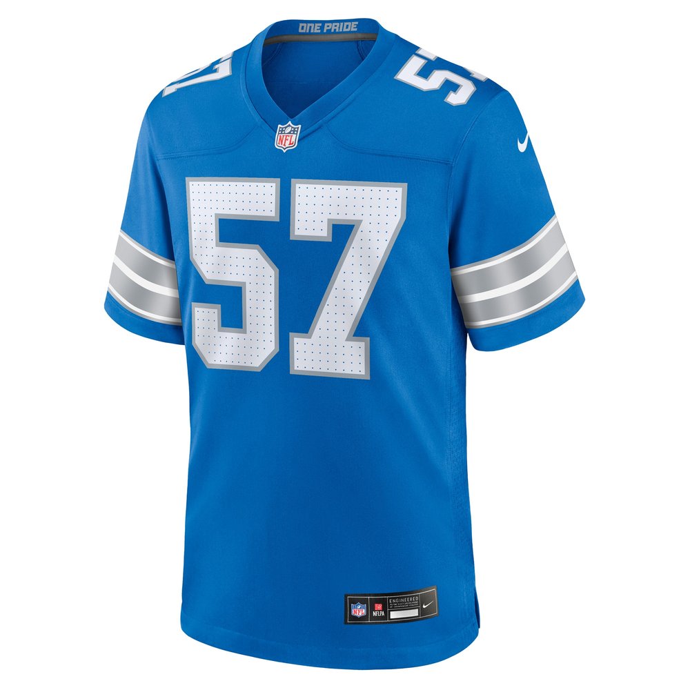 Men's Detroit Lions #57 Nate Lynn Blue Game Jersey Men's Detroit Lions #57 Nate Lynn Blue Game Jersey
