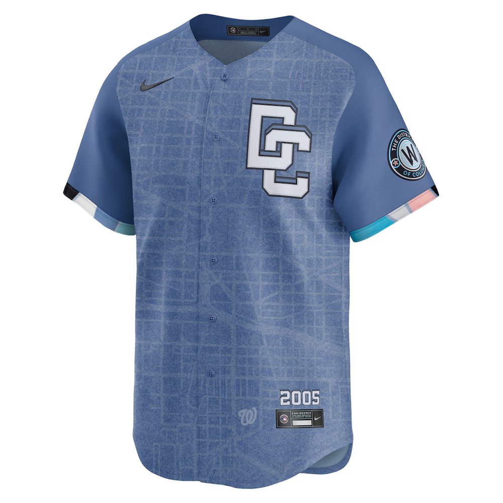 Men's Washington Nationals #5 CJ Abrams Nike Blue 2025 City Connect Limited Jersey Men's Washington Nationals #5 CJ Abrams Nike Blue 2025 City Connect Limited Jersey